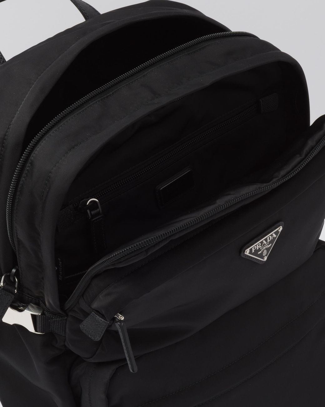Prada Black Re-nylon And Saffiano Leather Backpack for men