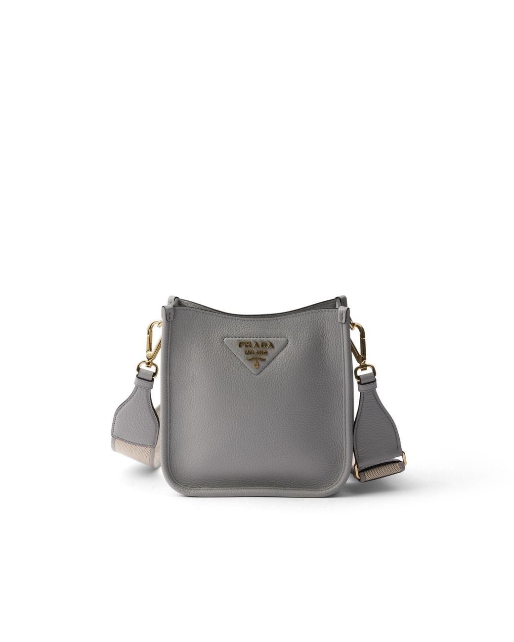 Prada Gray Mini Leather Shoulder Bag