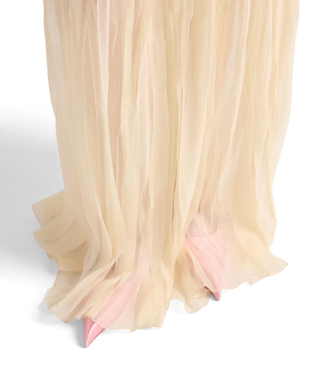 Prada White Long Silk Chiffon Dress