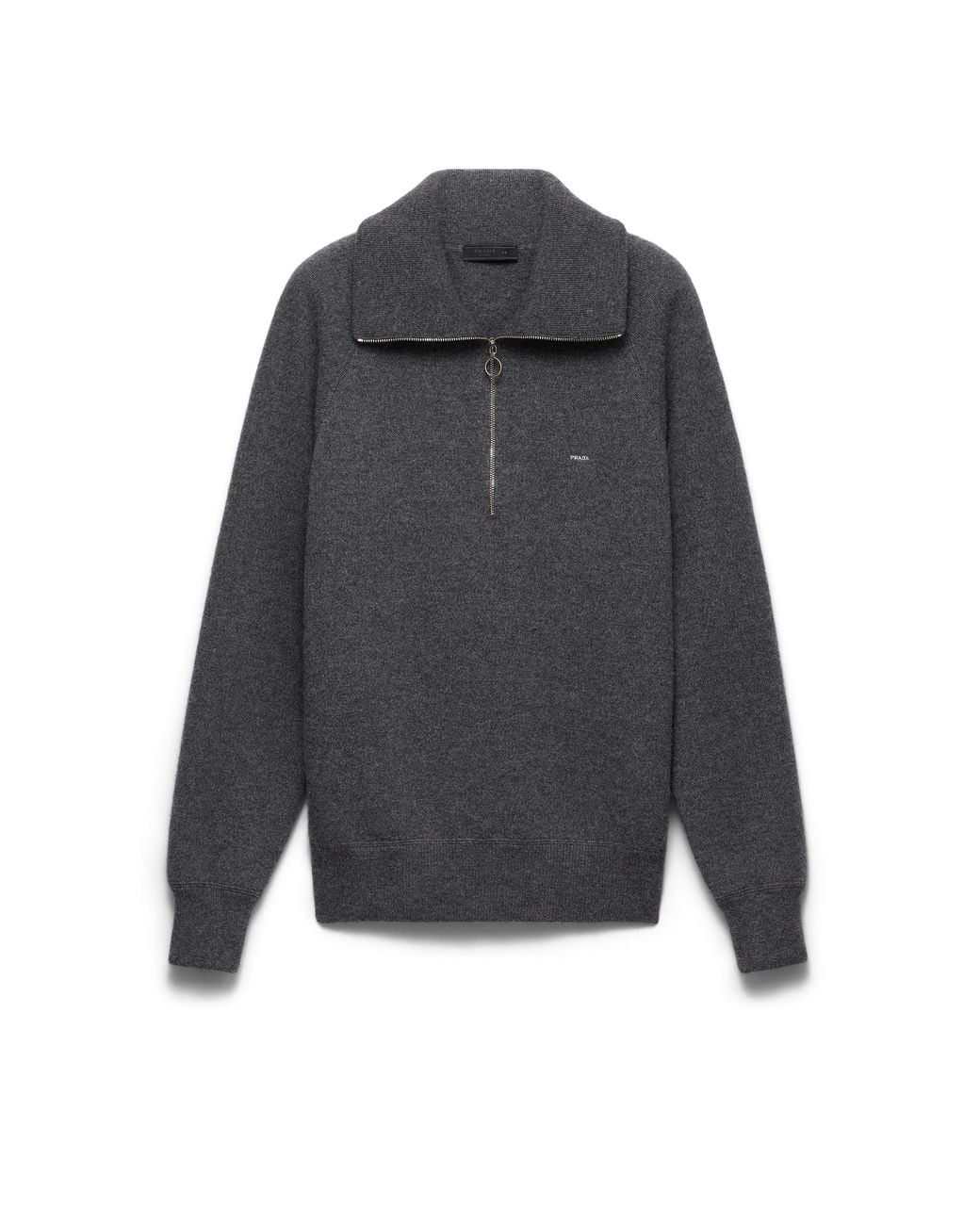 Prada Gray Wool And Cashmere Polo Sweater for men