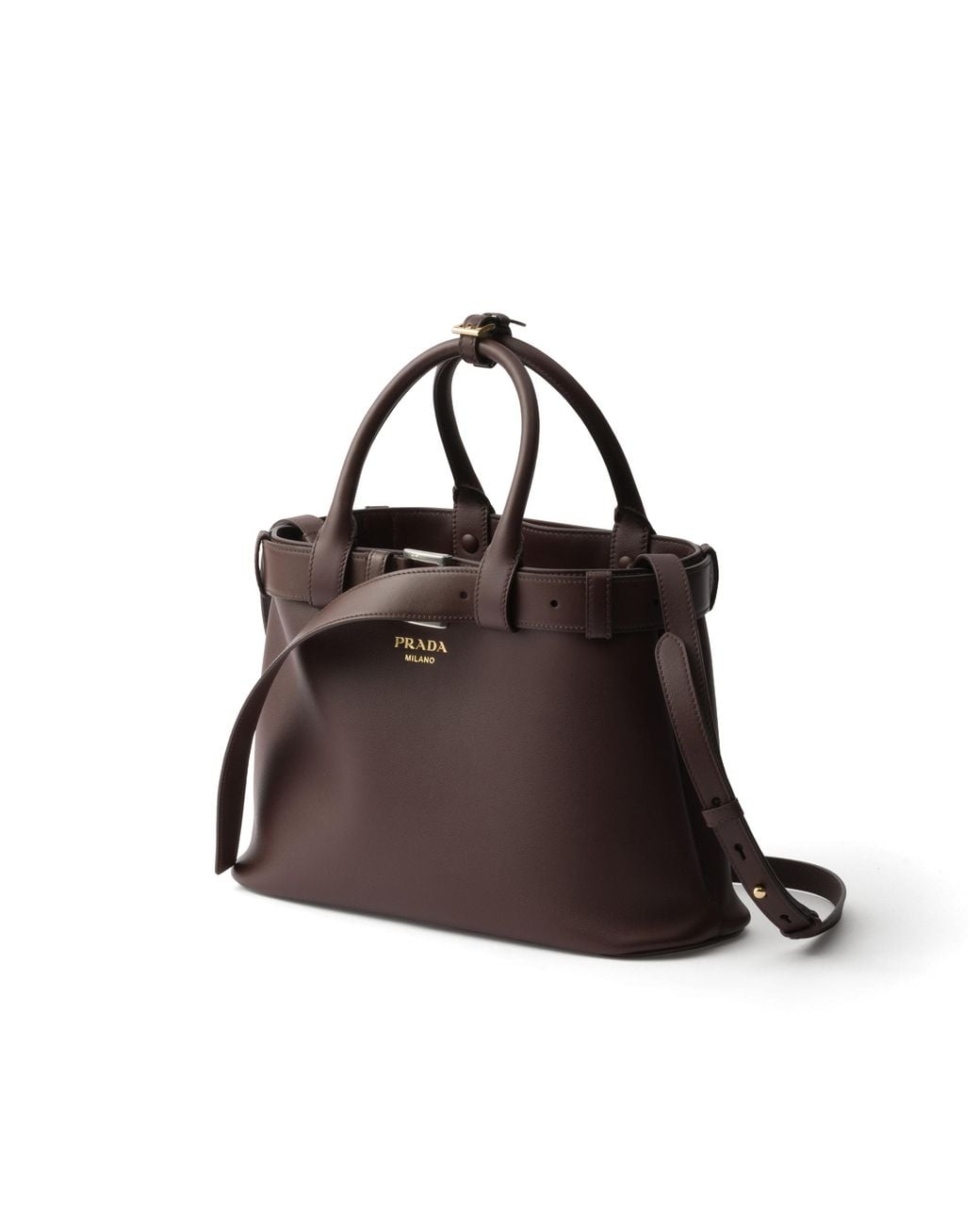Prada Multicolor Buckle Small Leather Handbag With Belt