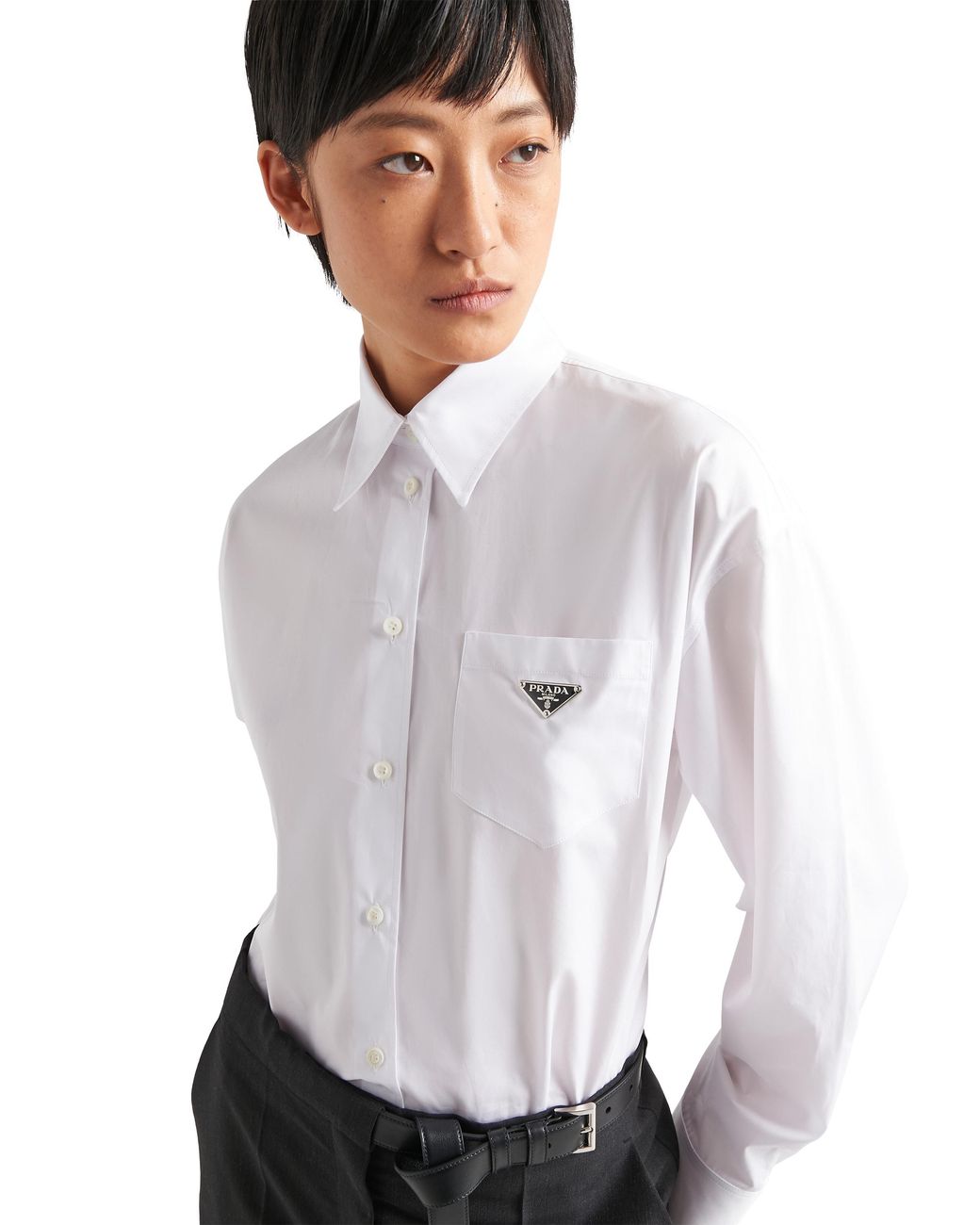 Prada White Hemd Aus Baumwollpopeline