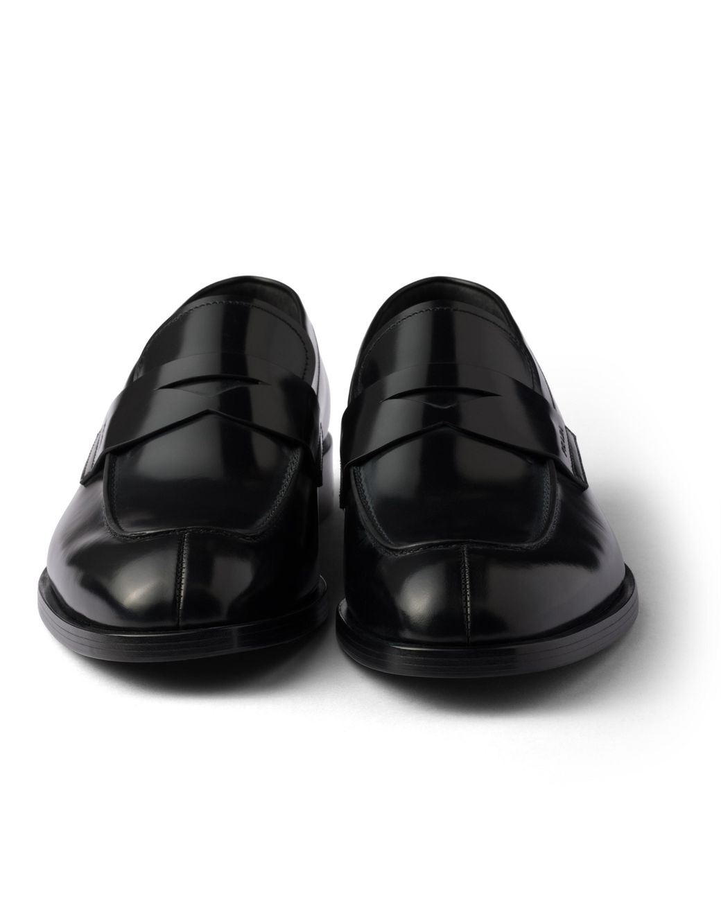 Prada Black Brushed Leather Loafers for men
