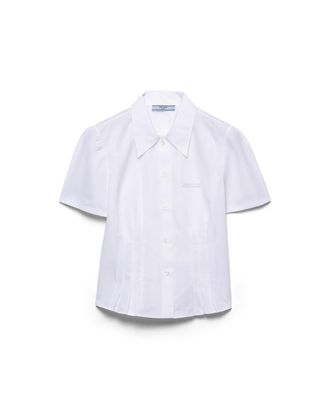 Prada White Short-Sleeved Poplin Shirt