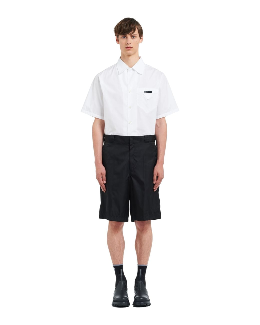 Prada White Re-nylon Bermudas for men