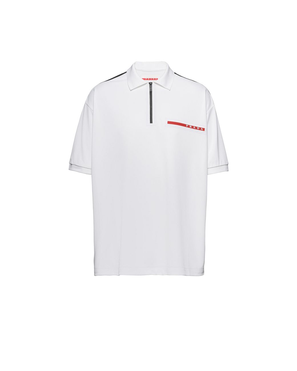 Prada Piqué Polo Shirt in White for Men | Lyst UK