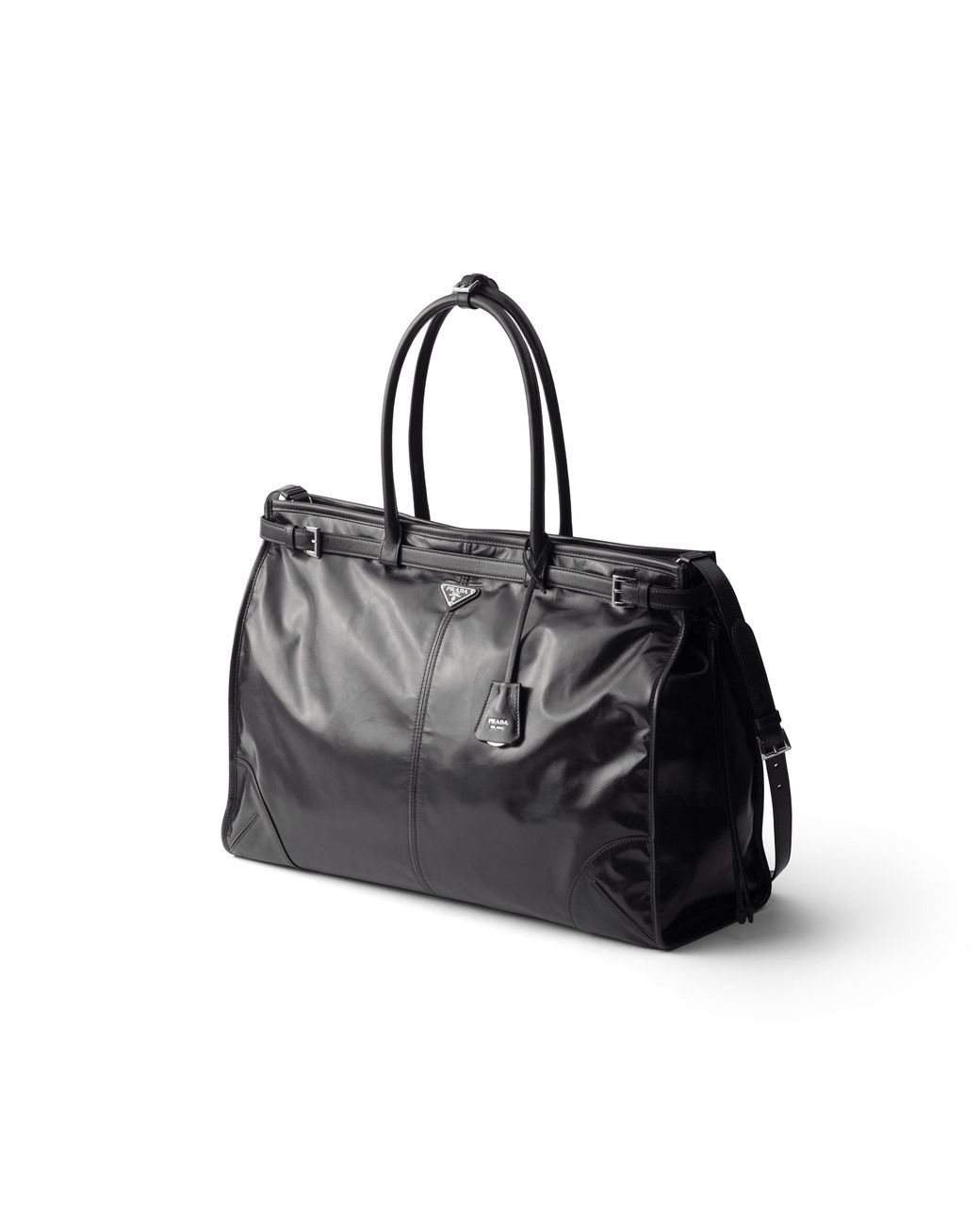 Prada Black Bonnie Leather Tote Bag for men
