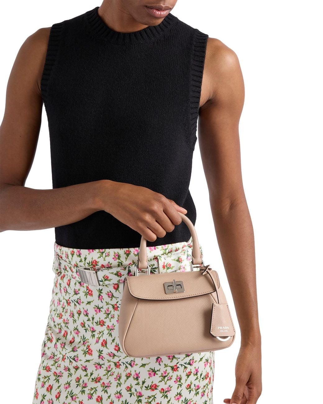 Borsa A Mano Avoir Mini di Prada in White