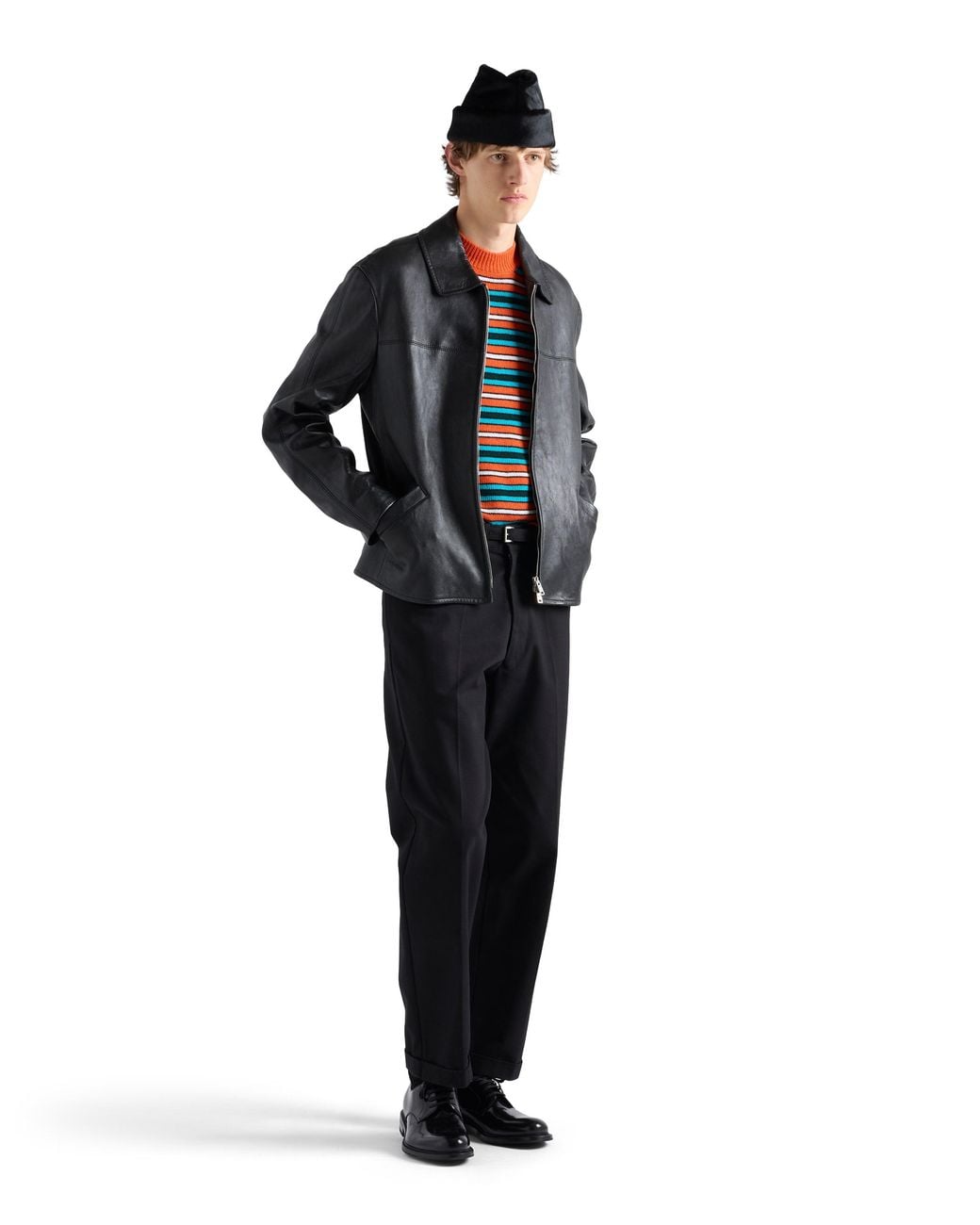 Prada Black Nappa Leather Blouson Jacket for men