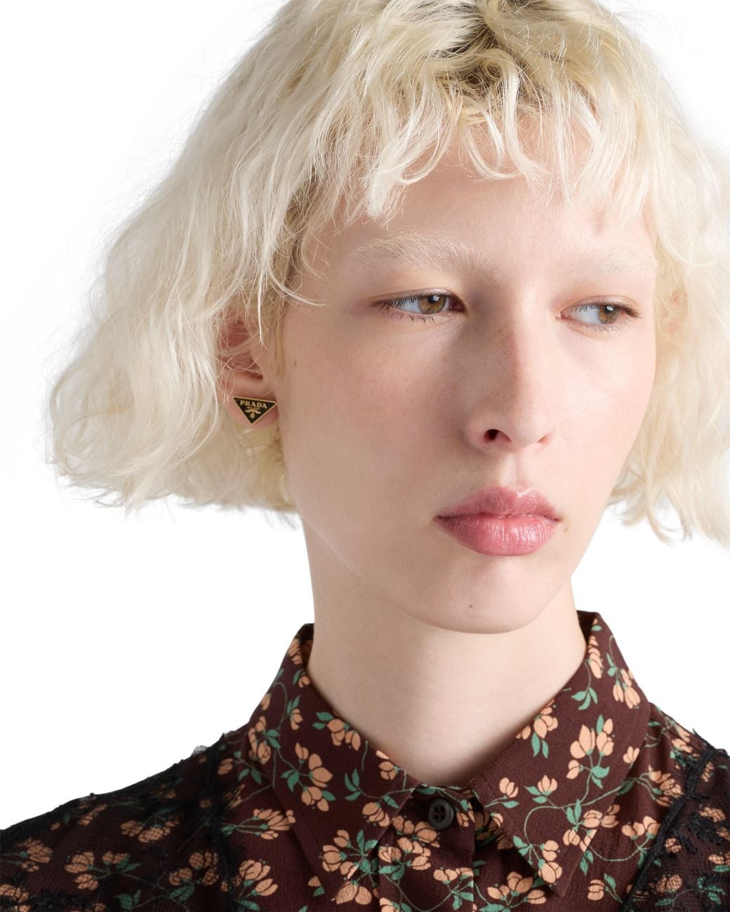Prada White Enameled Metal Earrings