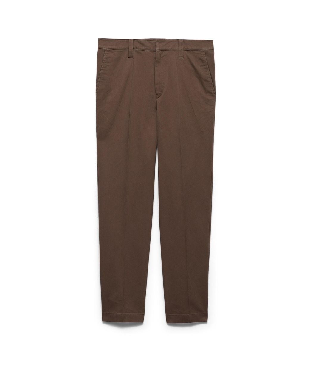 Prada Brown Washed Cotton Pants for men