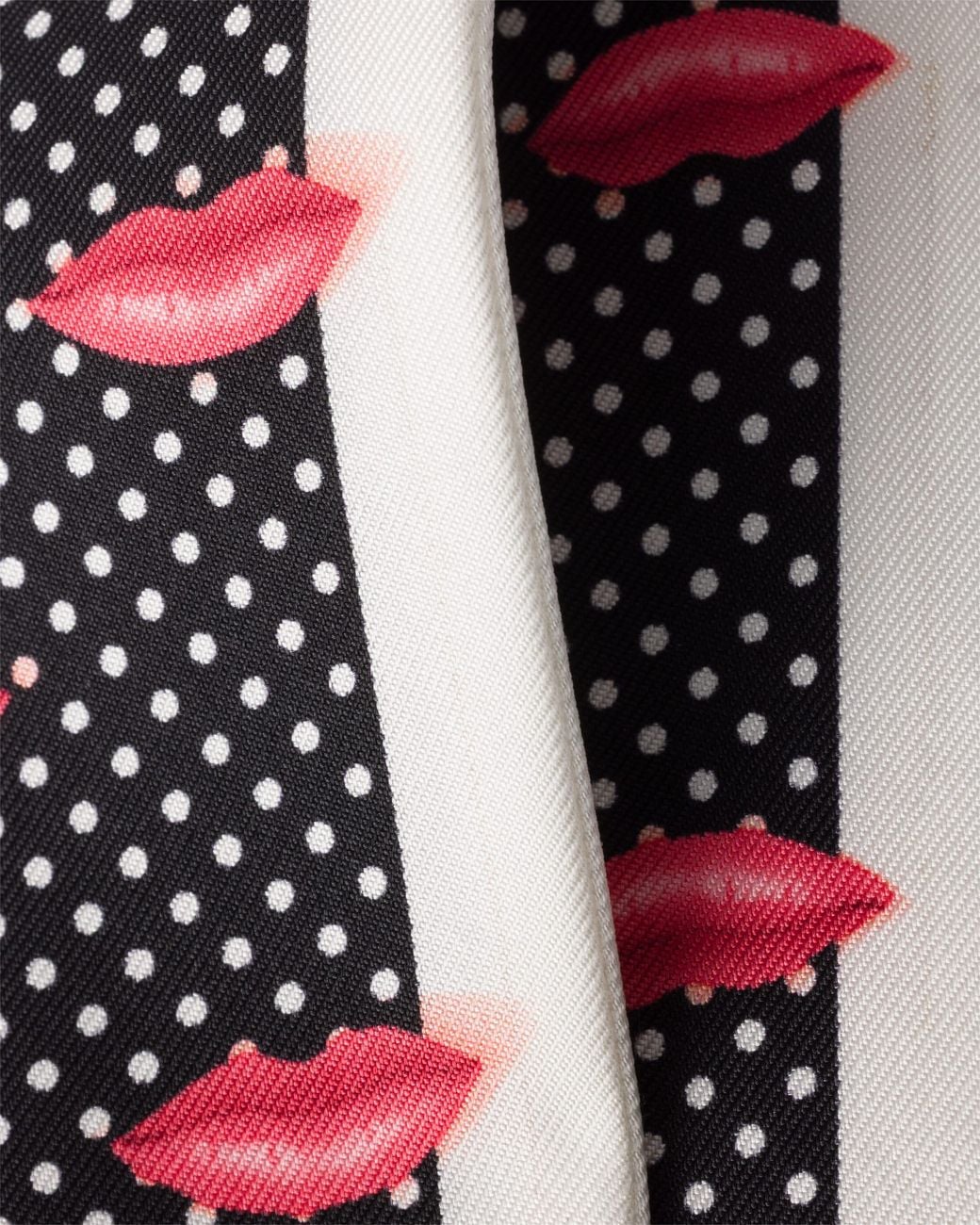 Prada White Printed Silk Twill Skinny Scarf