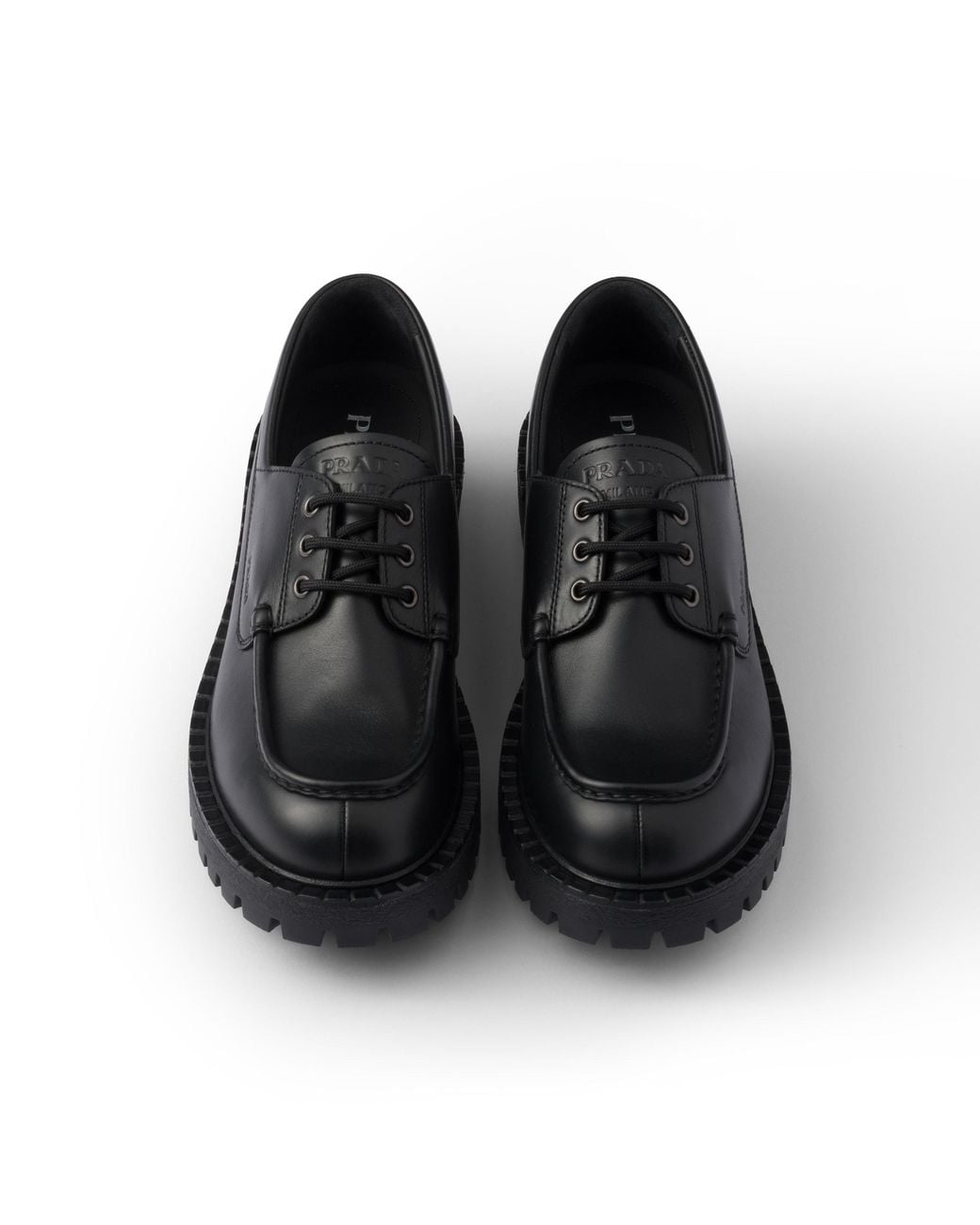 Prada Black Laced Leather Loafers for men