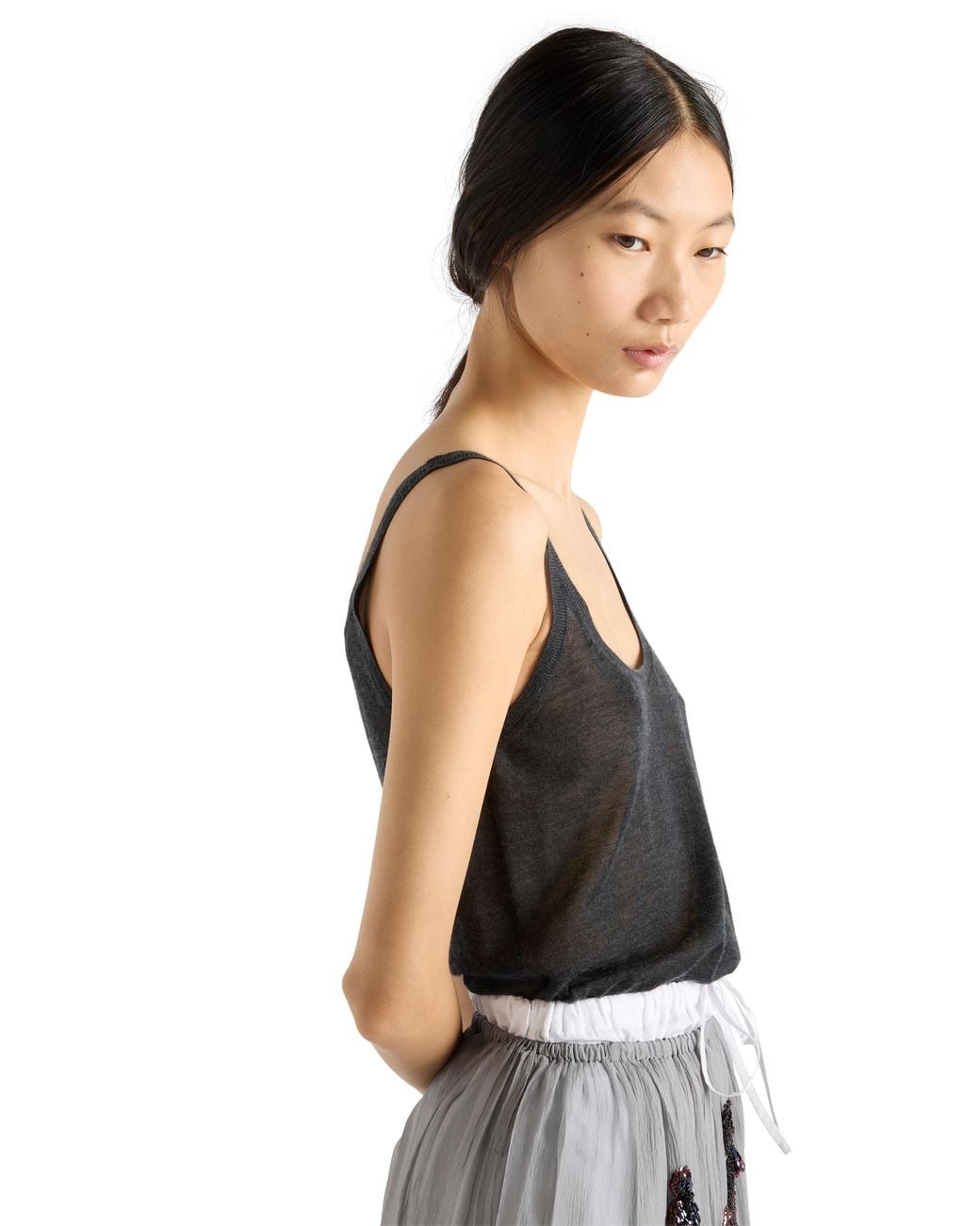 Prada Black Cashmere And Silk Tank Top