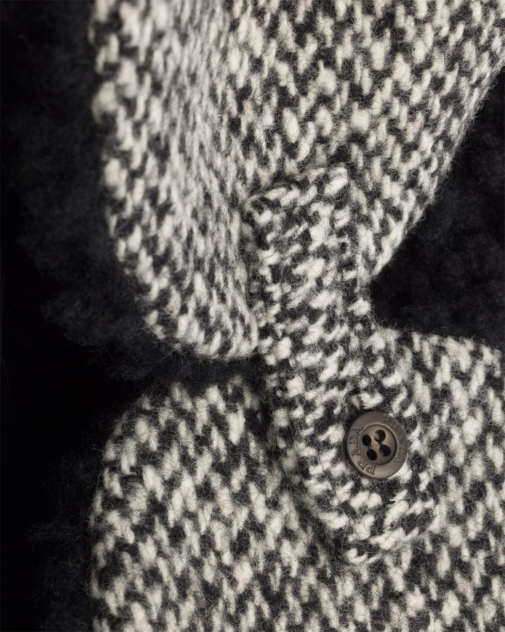 Prada Black Tweed Trapper Hat for men