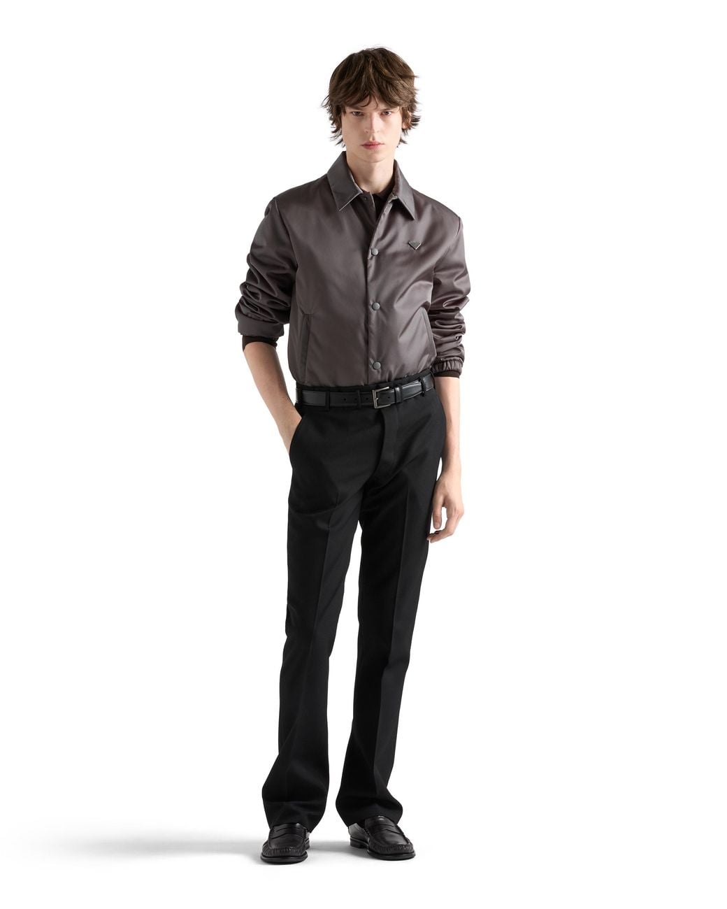 Prada Brown Re-Nylon Blouson Jacket, Iron for men