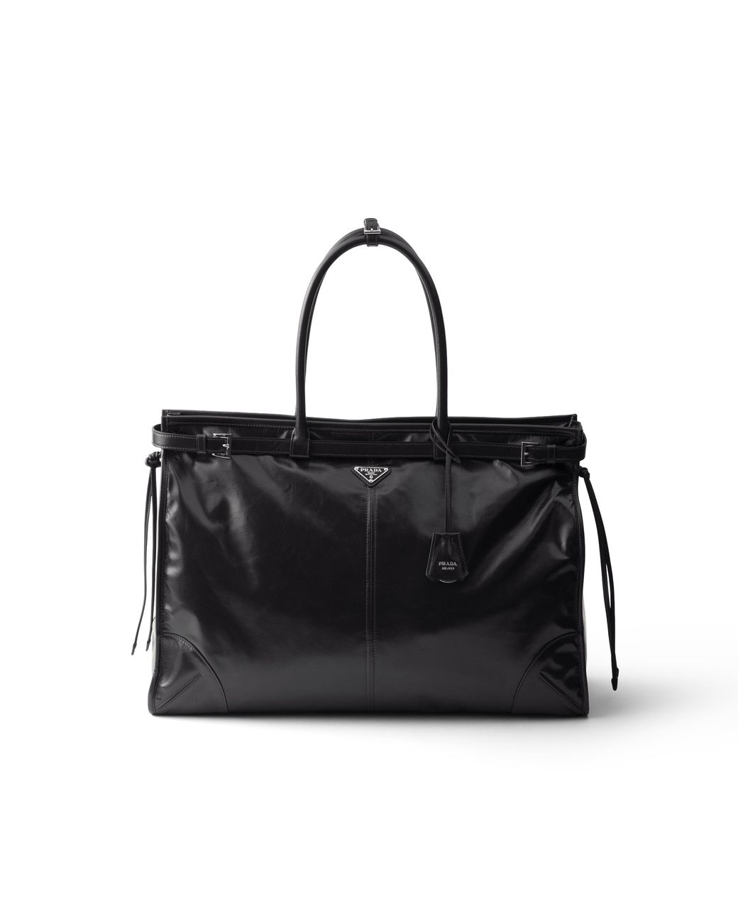 Prada Black Bonnie Leather Tote Bag for men