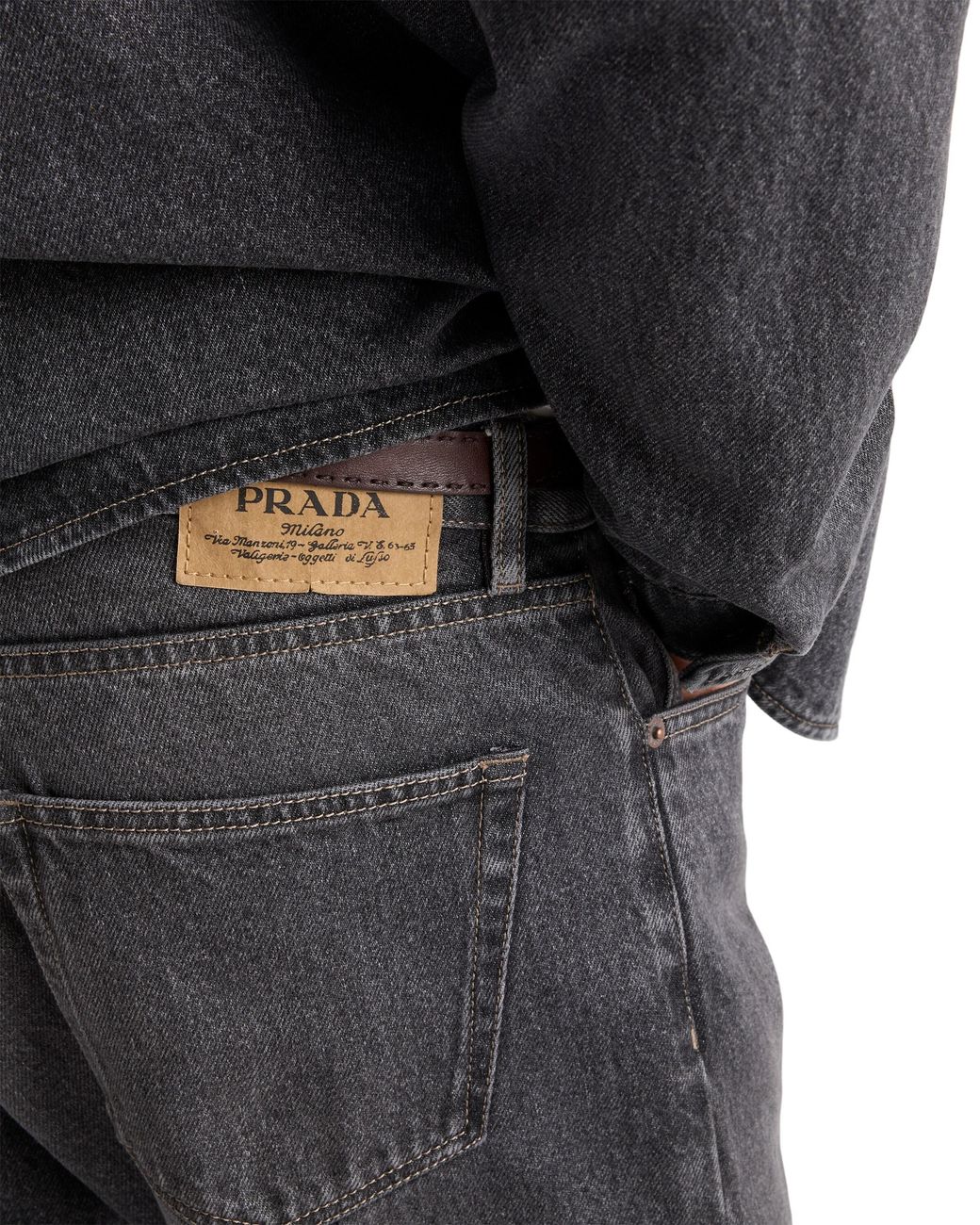 Prada Gray Vintage-Look Denim Jeans for men