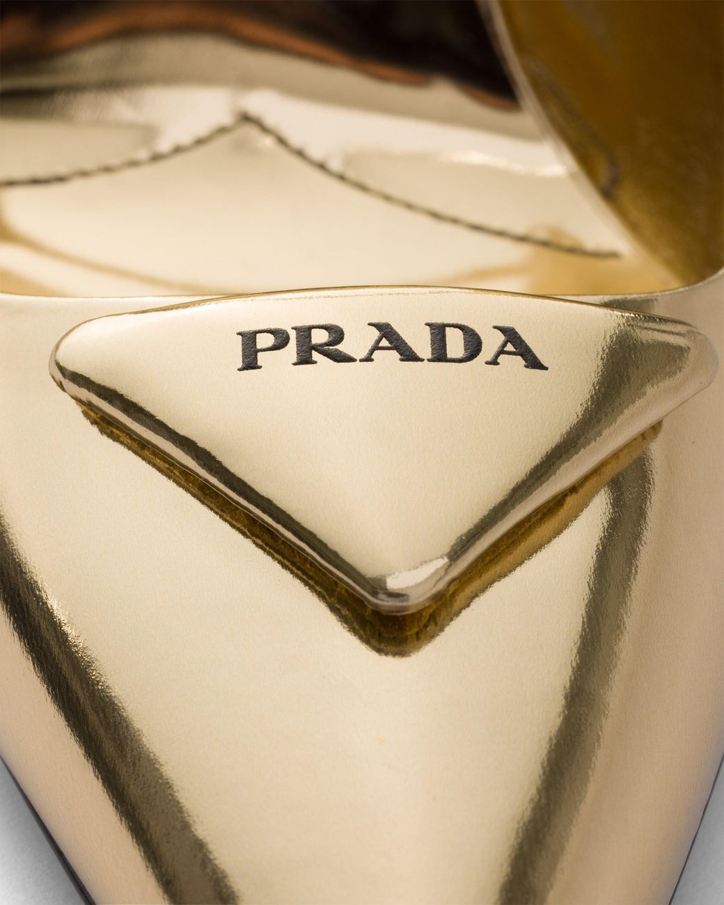 Prada Metallic Leather Slingback Pumps, Platinum