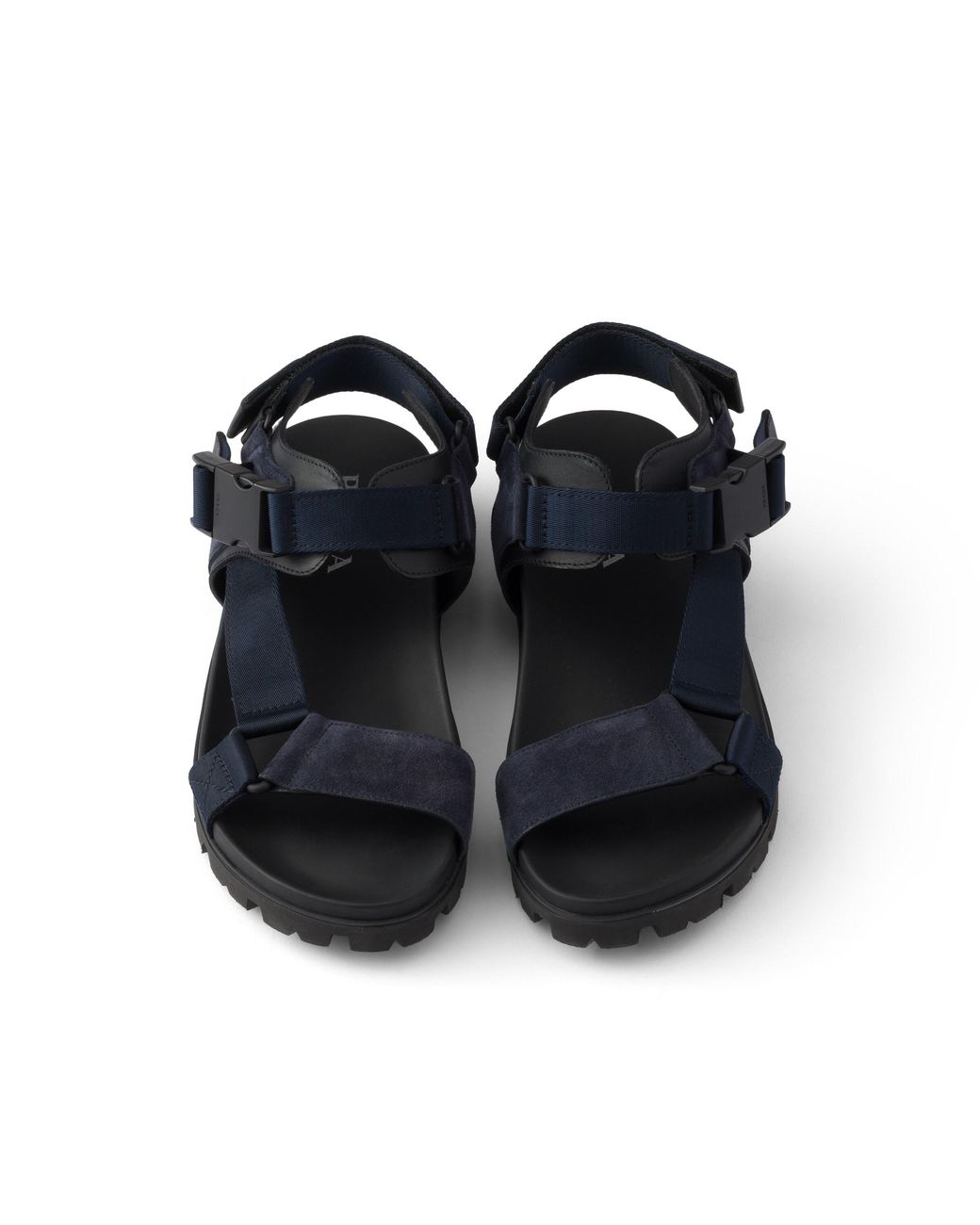 Prada Blue Suede And Woven Tape Sporty Sandal for men