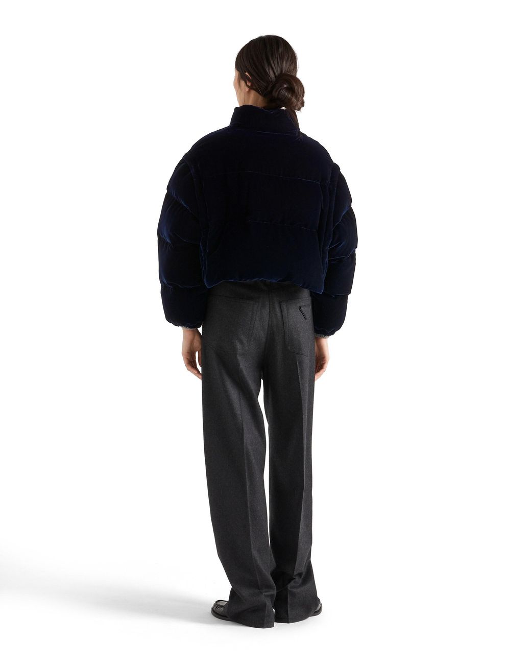 Prada Black Velvet Down Jacket