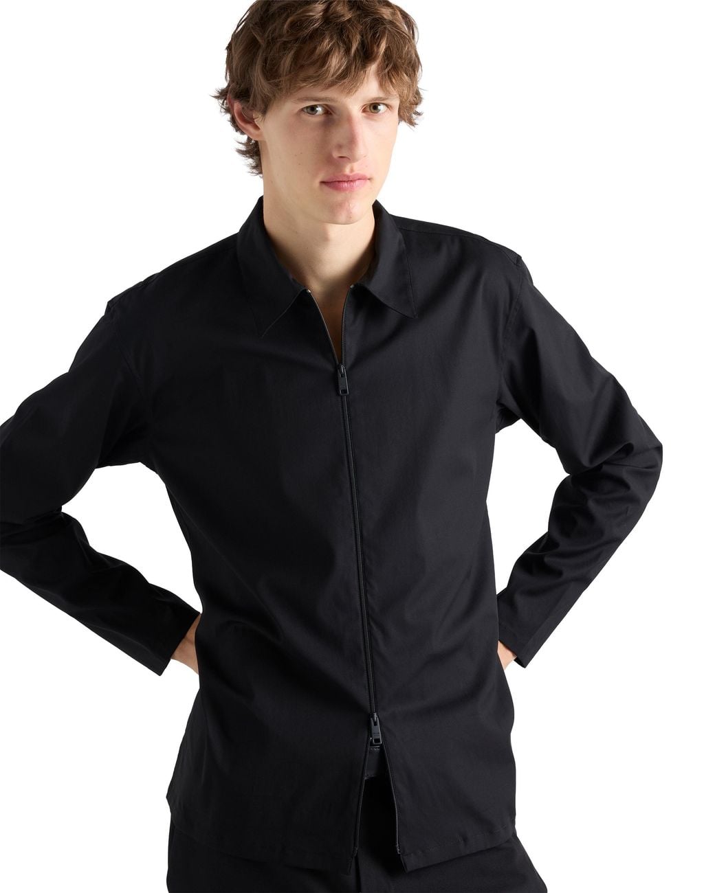 Prada Black Stretch Cotton Shirt for men