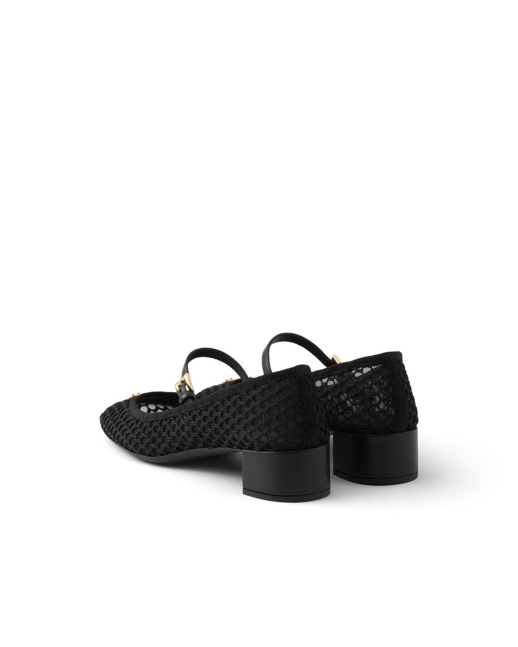 Prada Black Low Heel Mesh Fabric Ballerinas