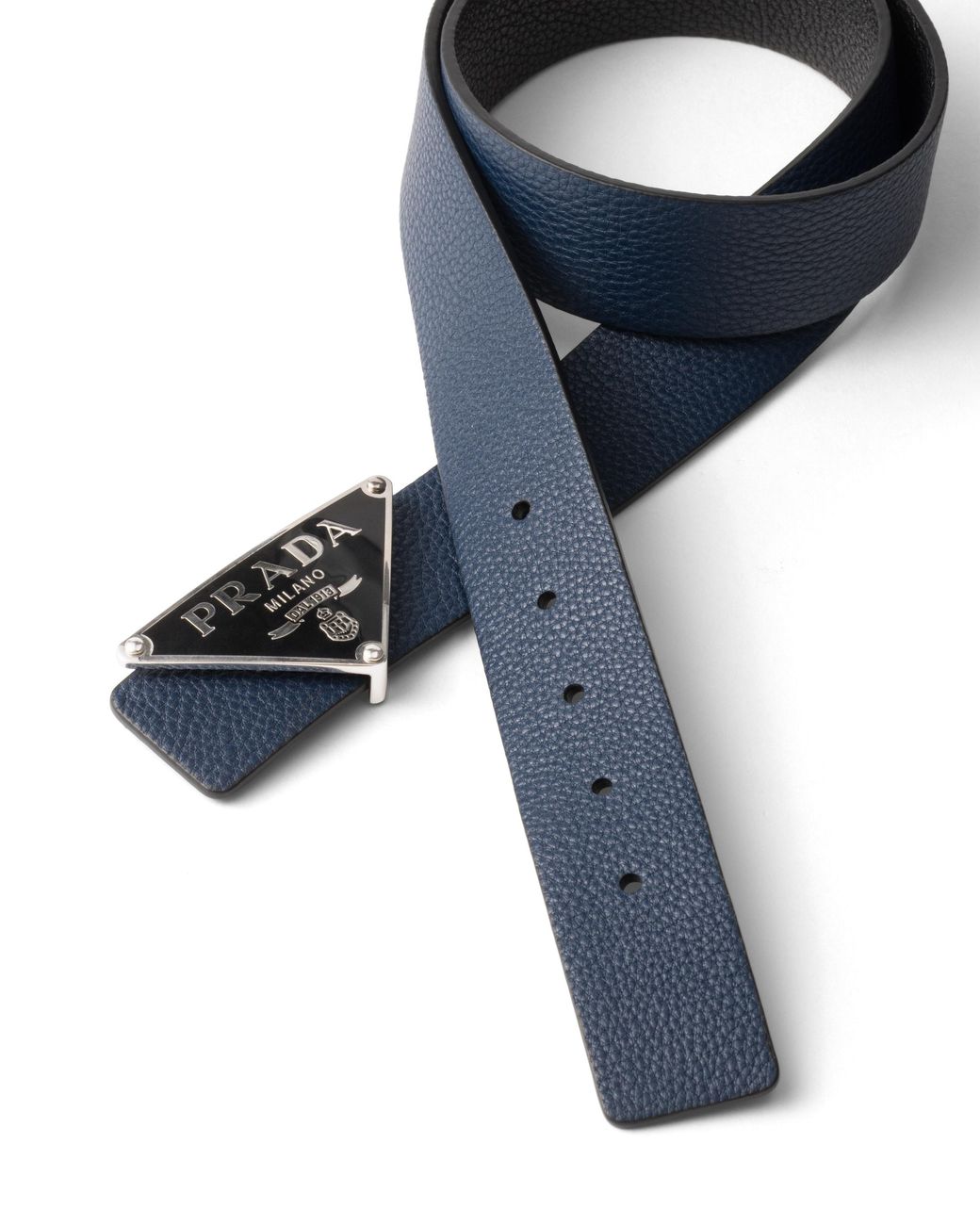 Prada Blue Leather Belt Strap for men