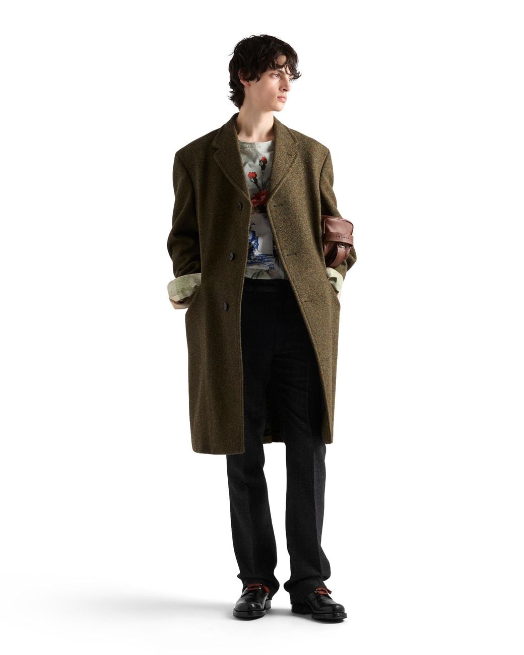 Prada White Printed Cotton Shirt, Cloudy for men