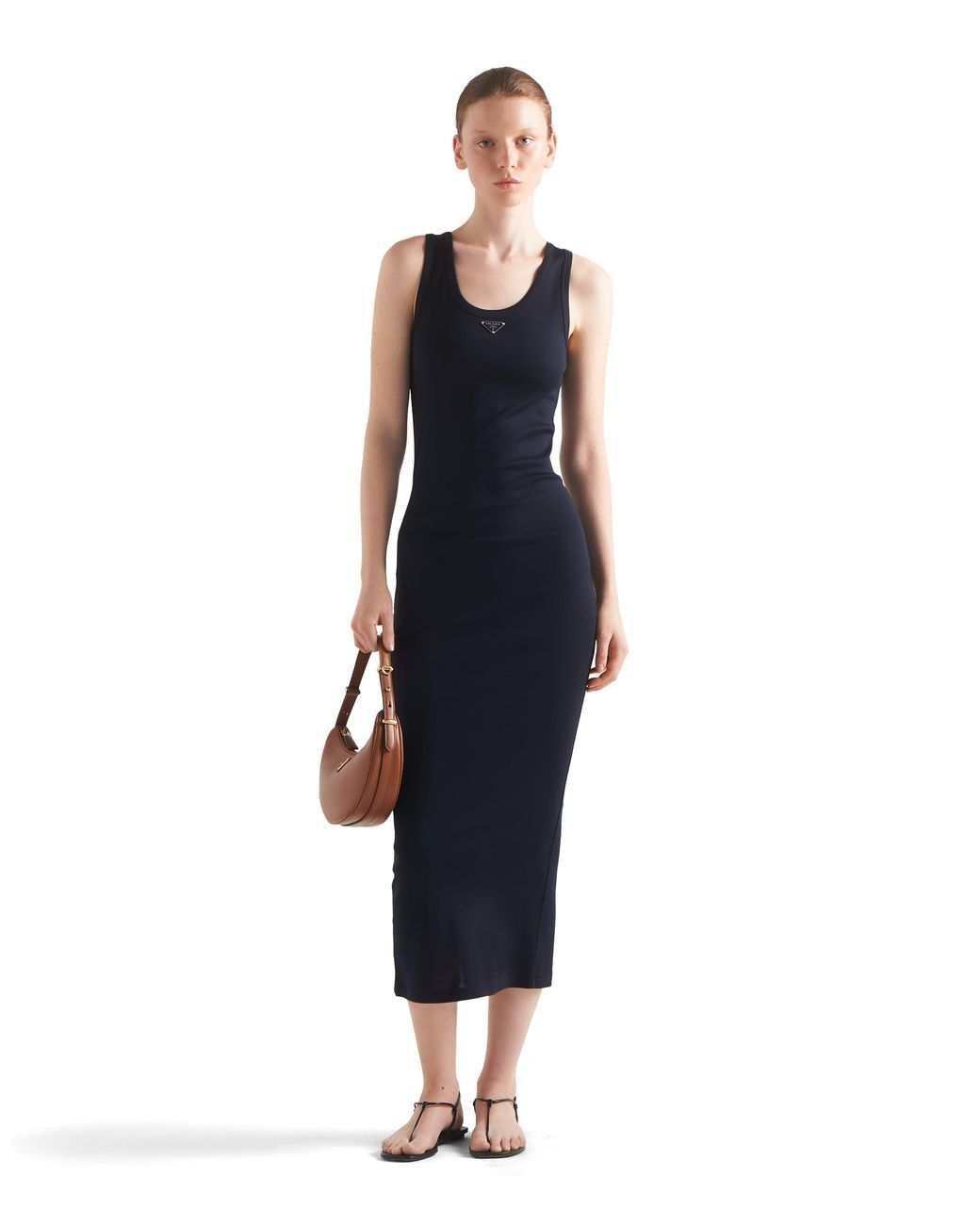 Prada Black Cotton Midi Dress
