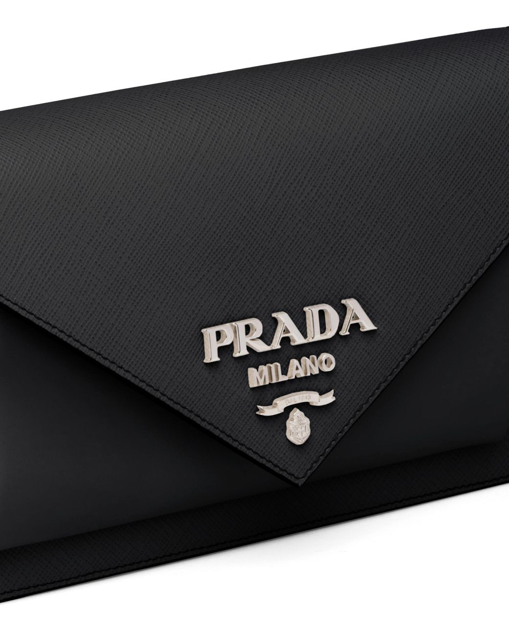 PRADA Saffiano Triangle Envelope Mini Crossbody Flap Black 1294975