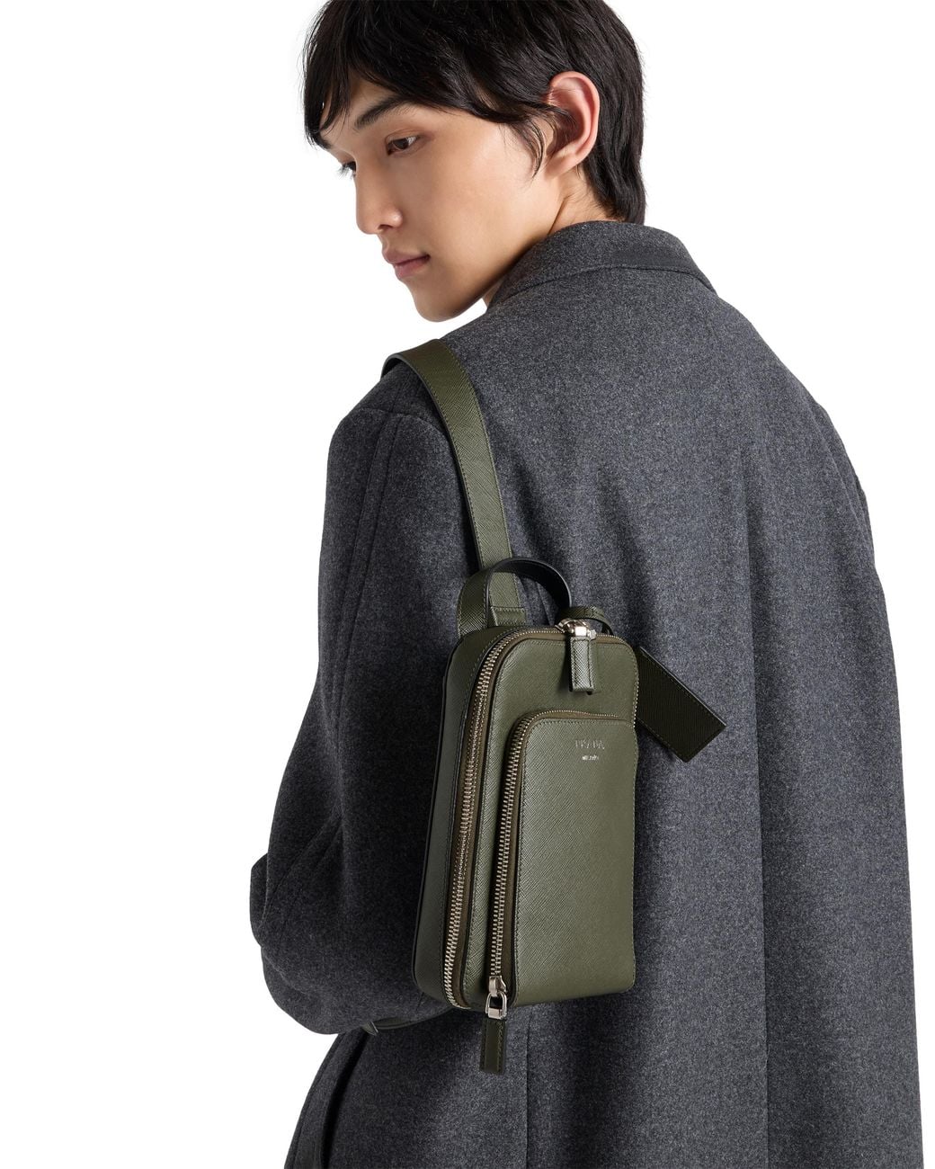 Prada Black Saffiano Leather Backpack for men