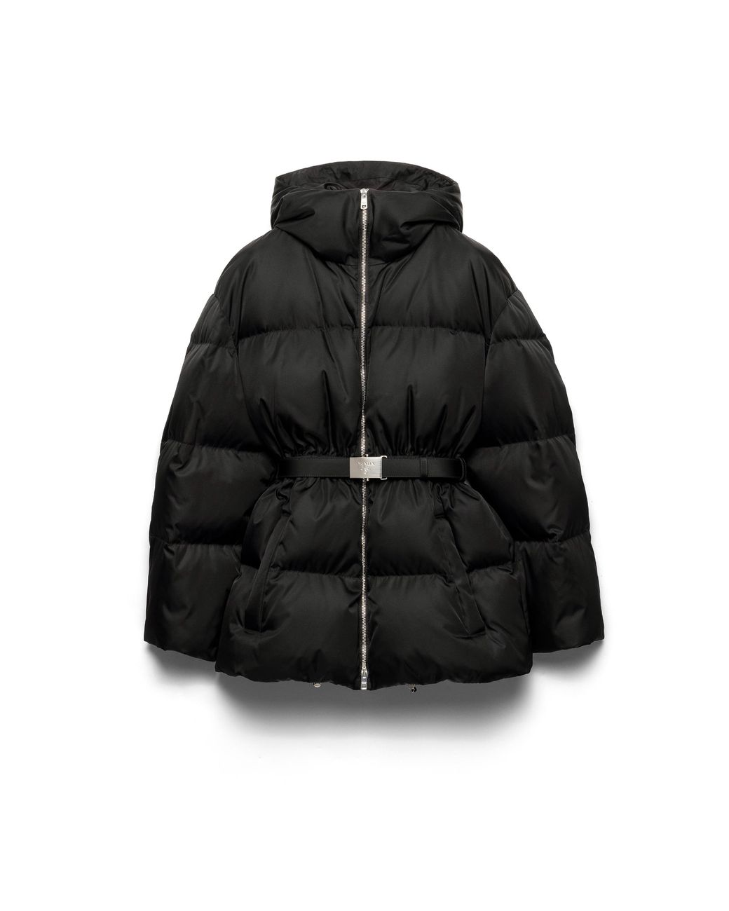 Prada Black Re-Nylon Hooded Down Jacket