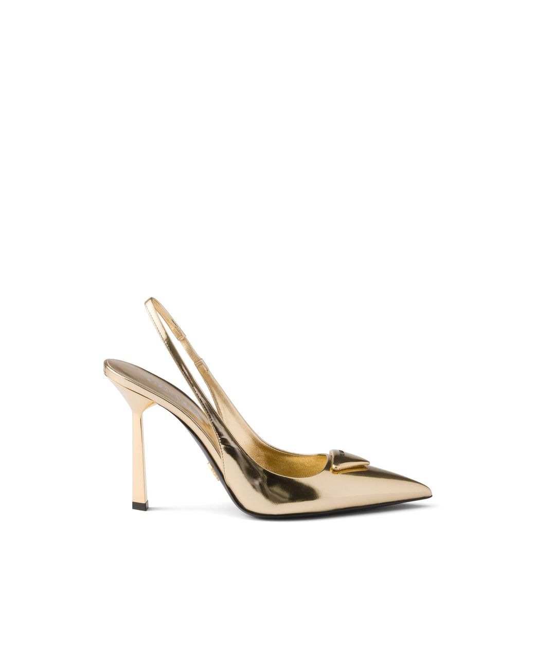 Prada Metallic Leather Slingback Pumps, Platinum