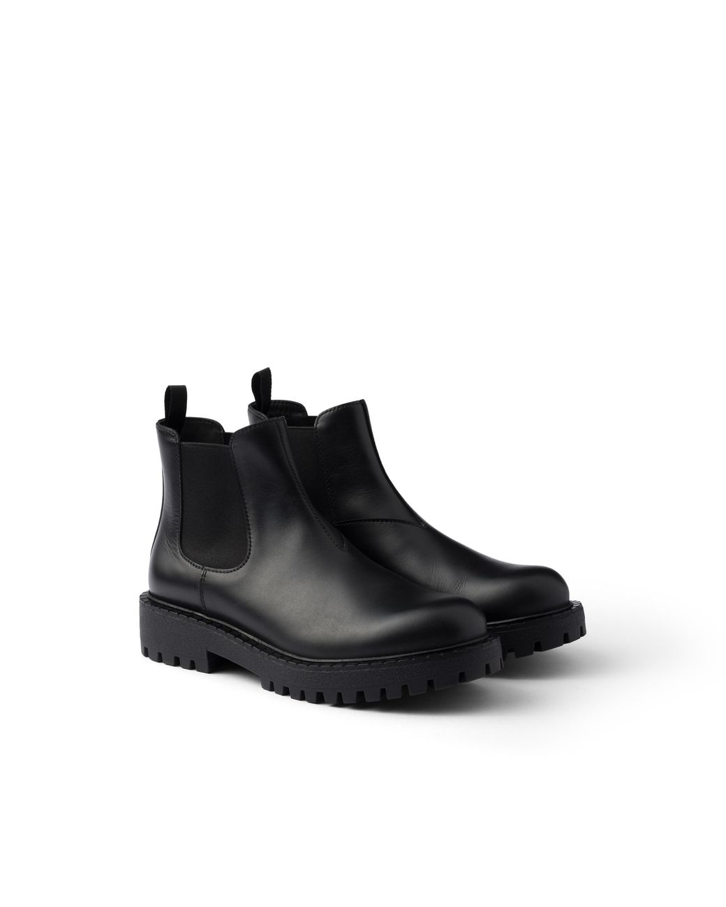 Prada Black Leather Chelsea Boots, Size 5 for men