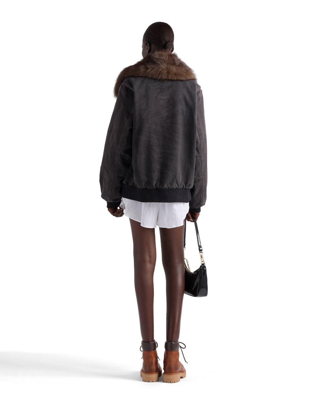 Blouson En Toile Prada en coloris Black