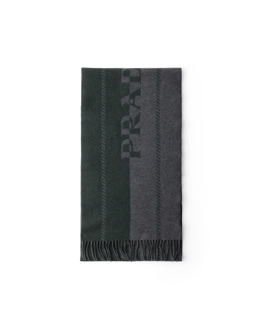 Prada Black Small Wool Scarf With Jacquard Logo for men
