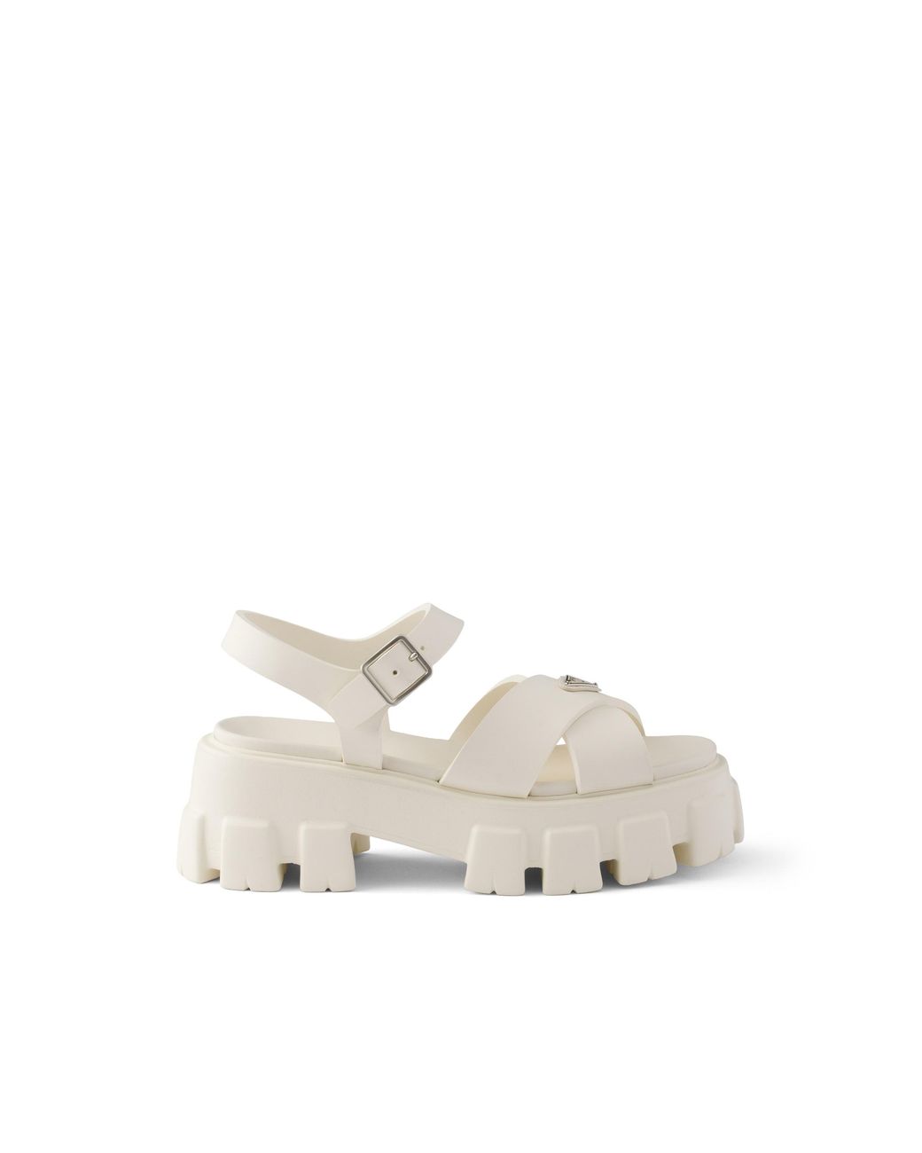 Prada White Monolith Rubber Sandals
