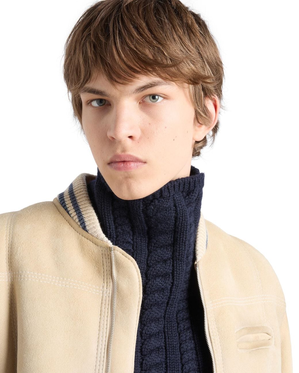 Prada Blue Wool Neck Warmer for men