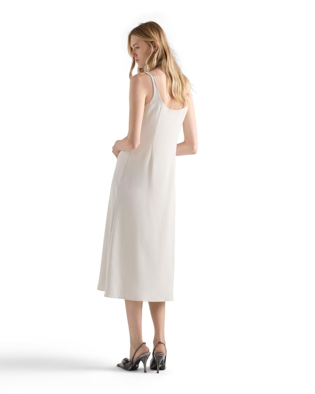 Prada White Sablé Dress, Ivory