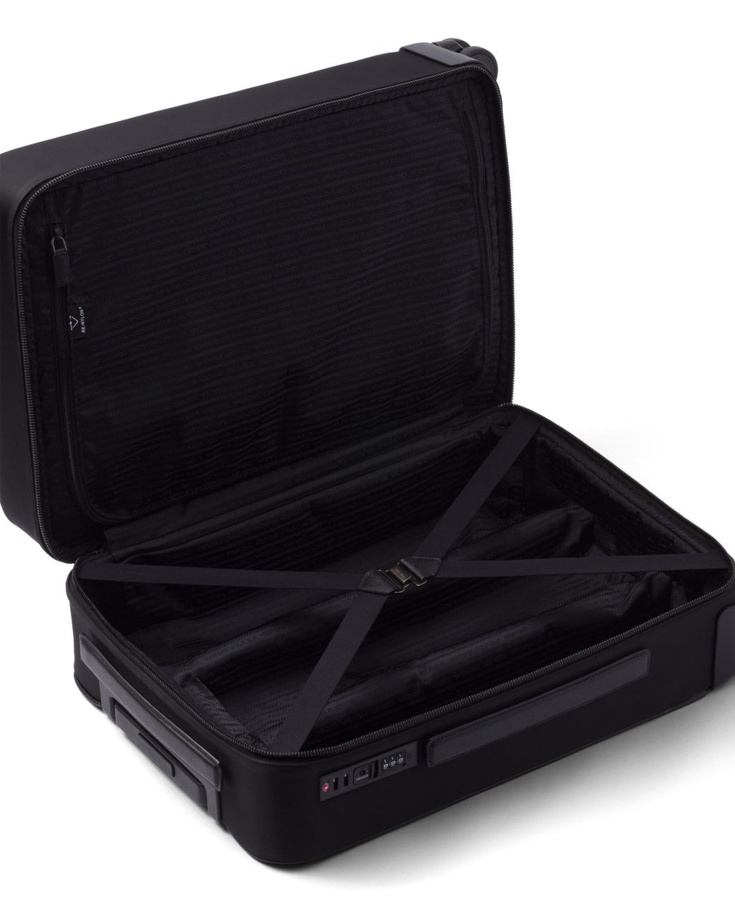 Prada Black Re-Nylon And Saffiano Leather Trolley