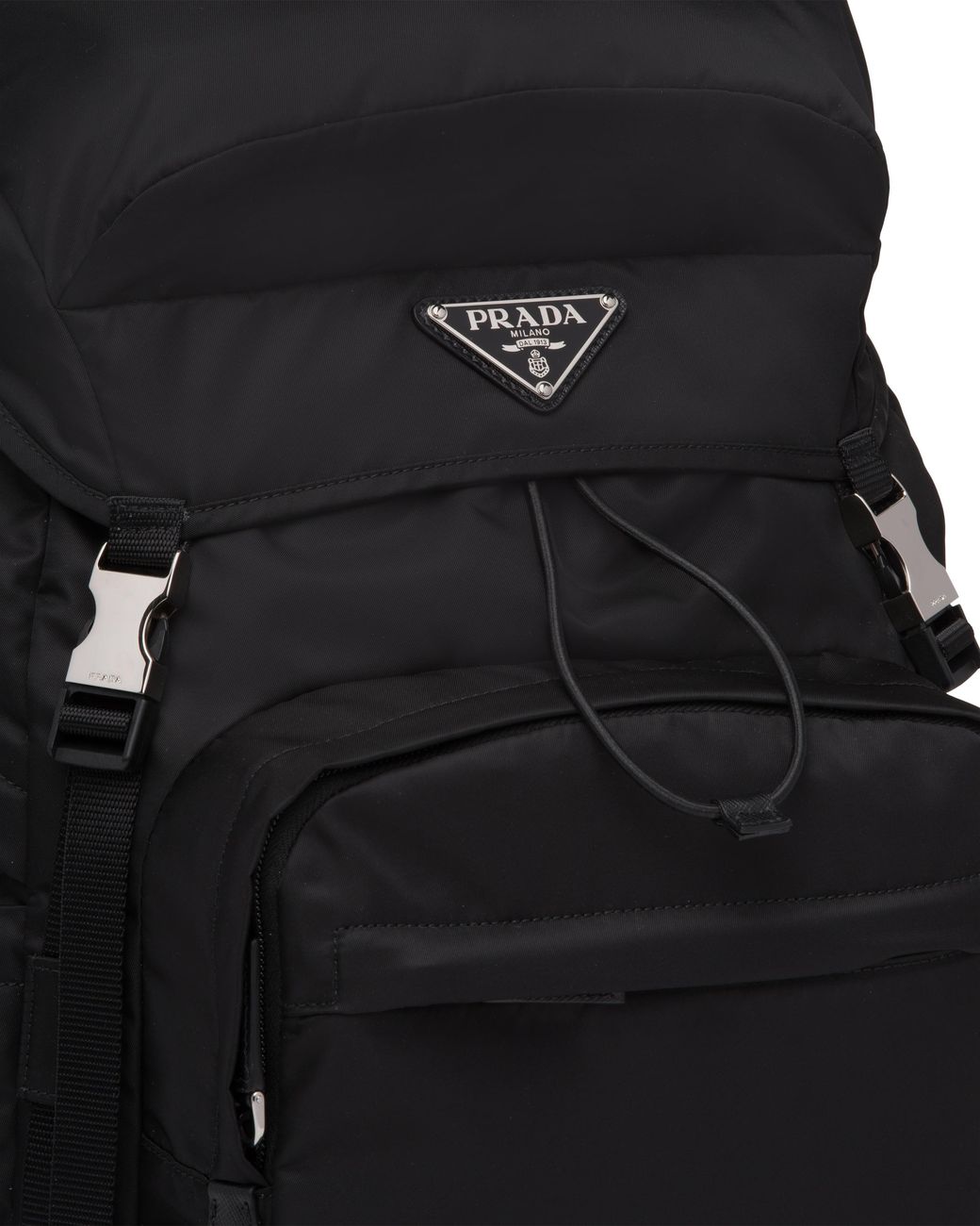 Prada Black Re-Nylon And Saffiano Leather Backpack