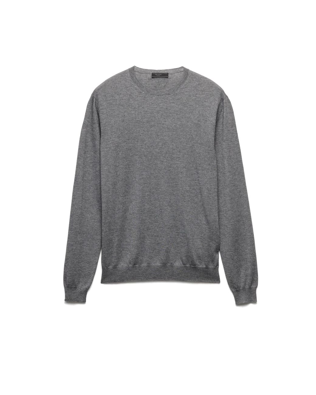 Prada Gray Cashmere And Silk Crew-Neck Sweater for men