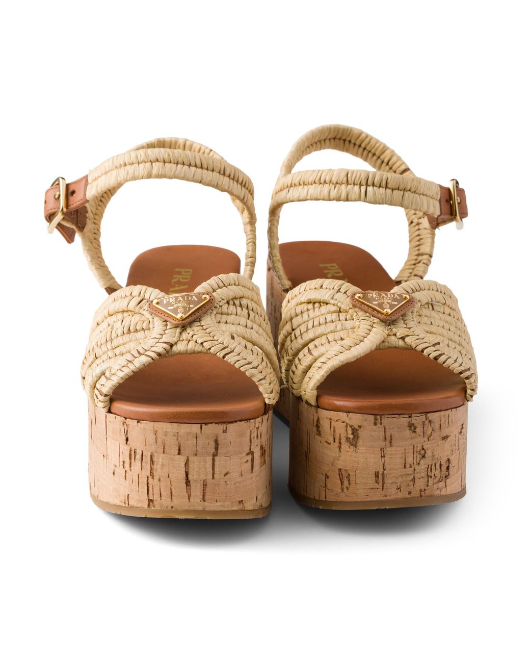 Prada Multicolor Crochet Platform Sandals, Size 35