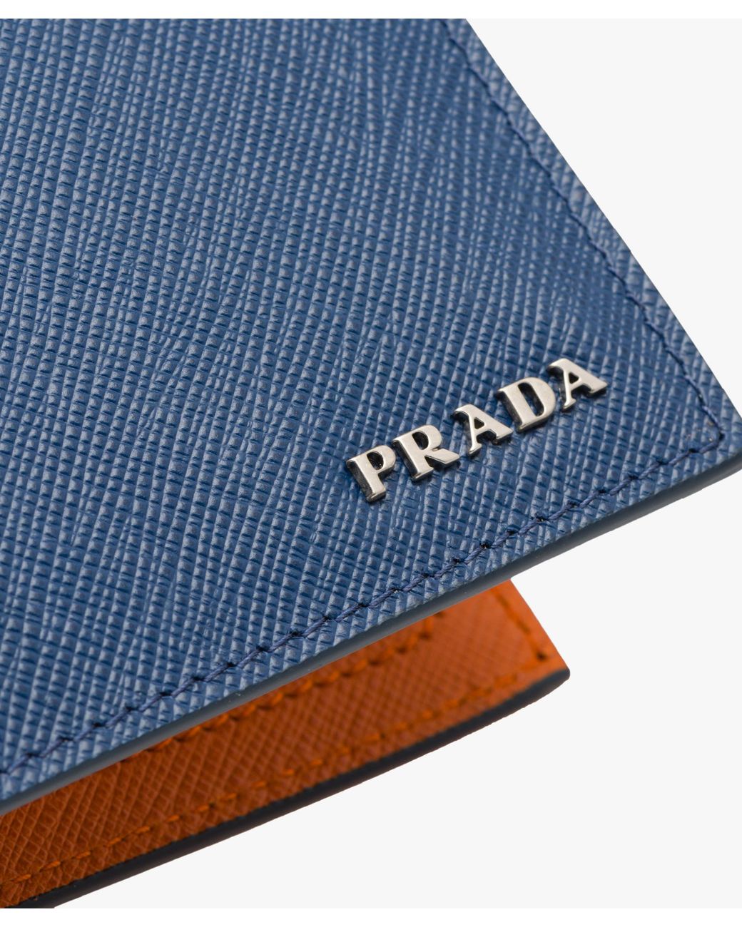 Prada wallet men blue Clearance