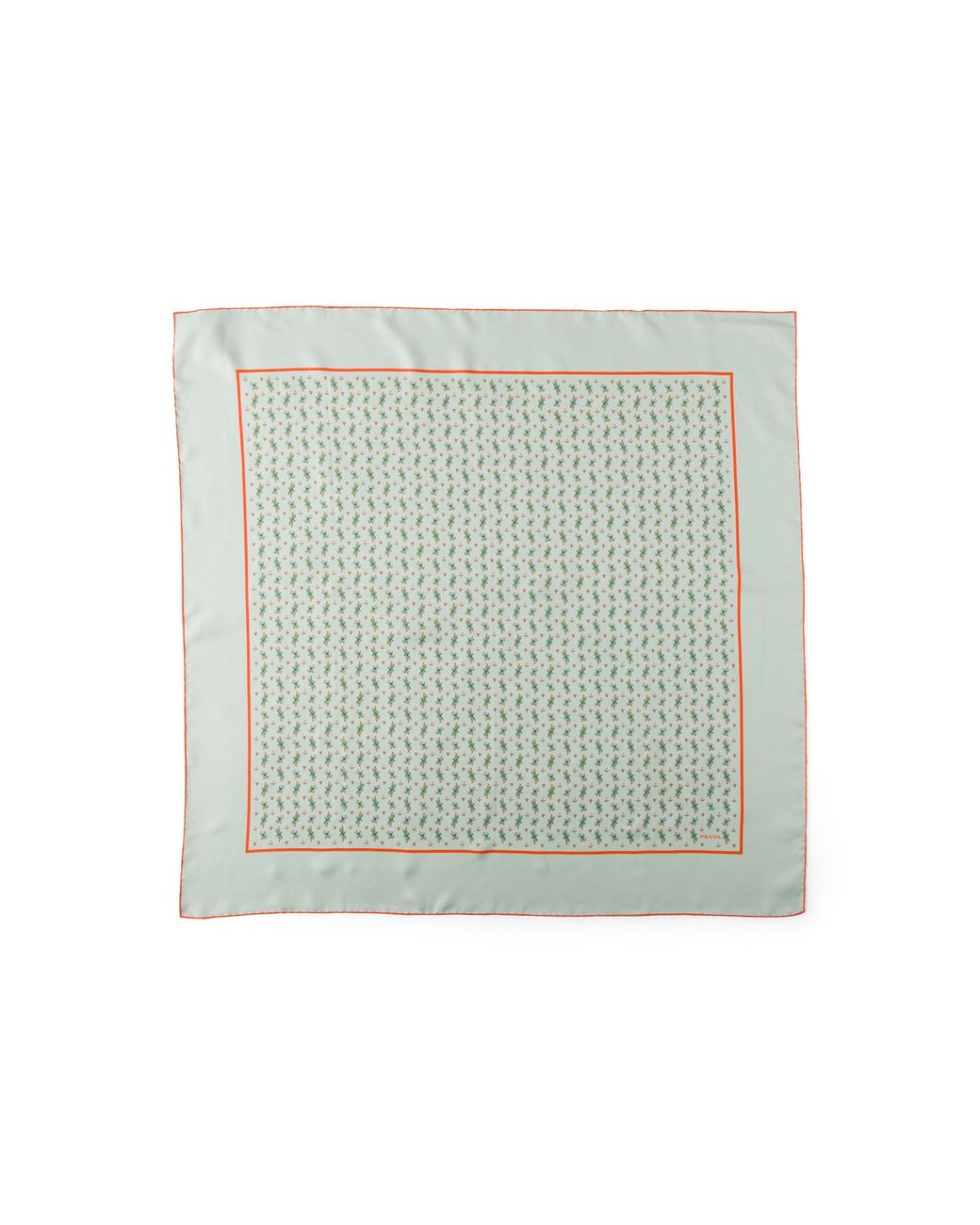 Prada Green Printed Twill Scarf 90
