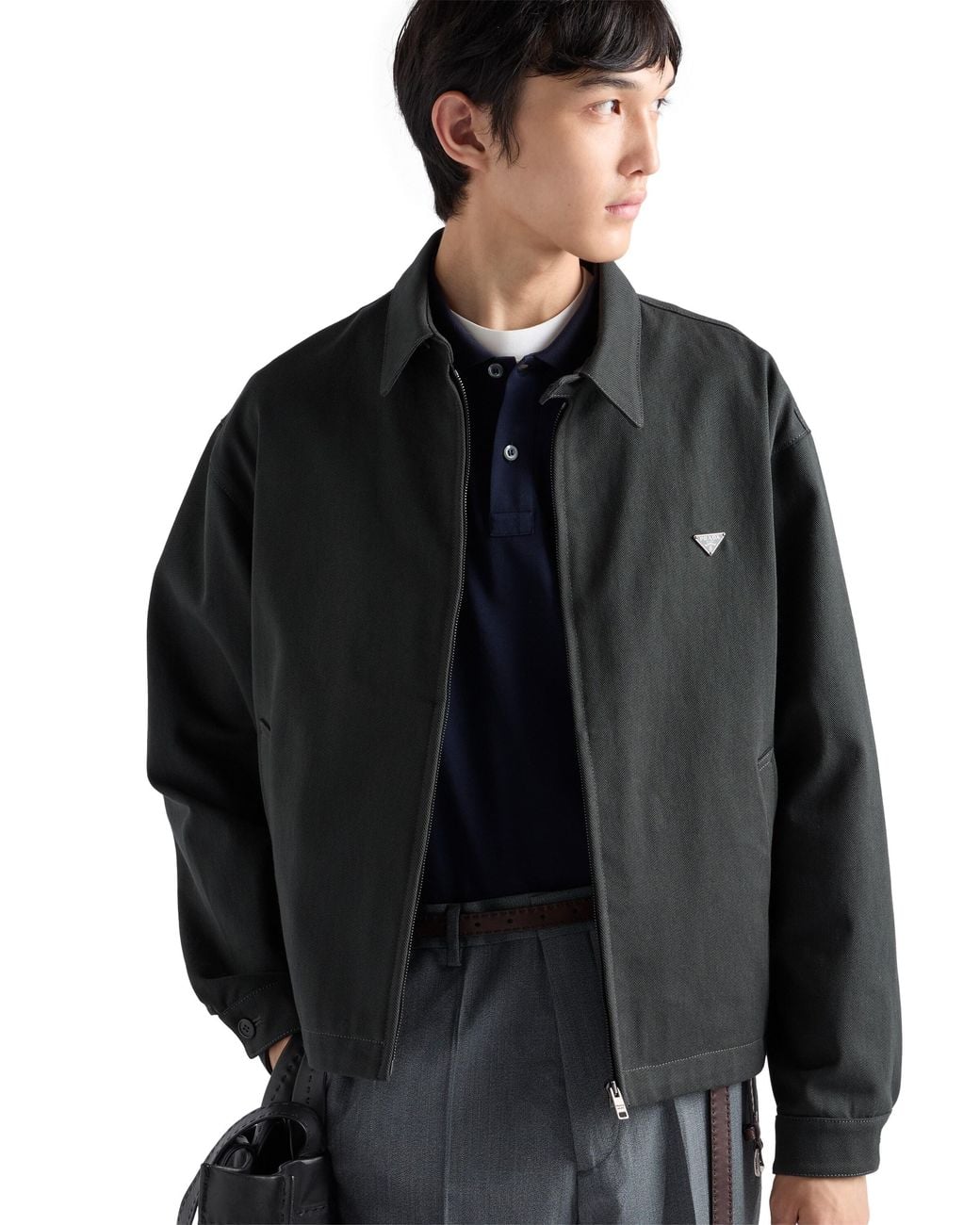 Prada Black Denim Blouson Jacket, Dark for men