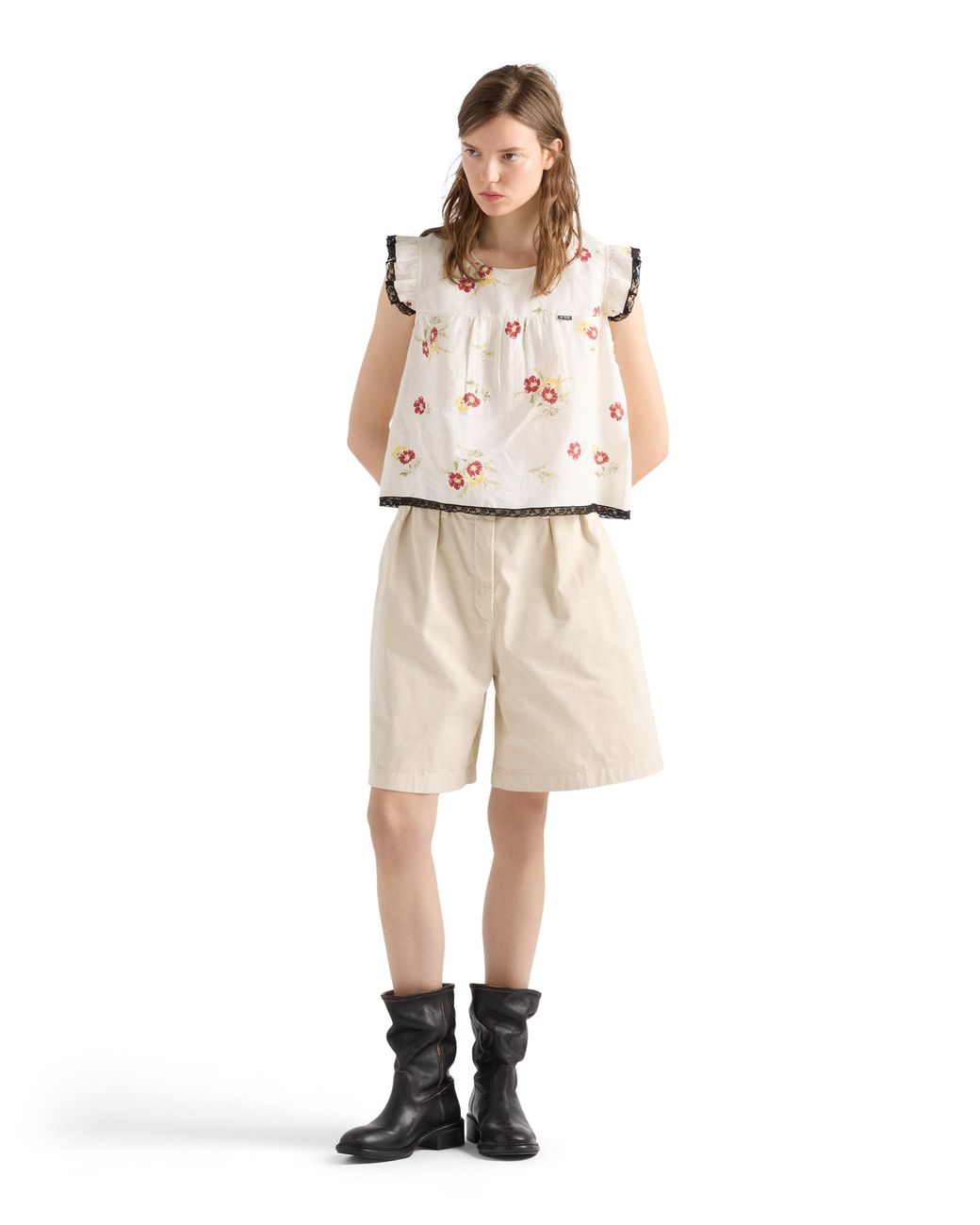 Prada Natural Old Gabardine Bermudas
