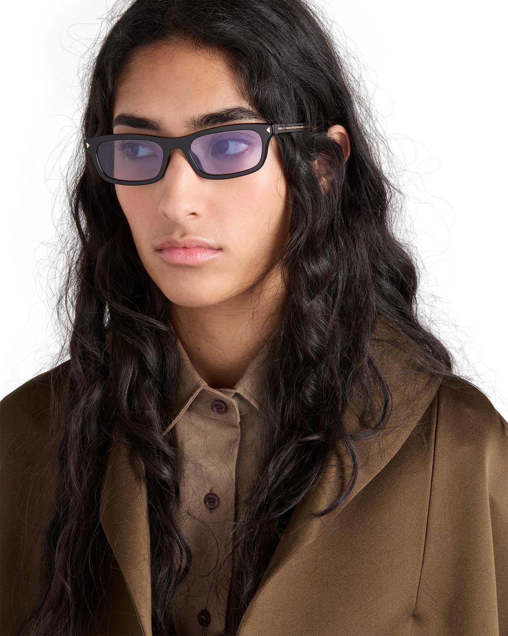 Prada White Sunglasses With The Iconic Metal Plaque