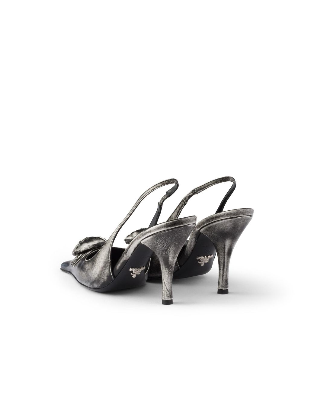 Prada White Leather Slingback Pumps